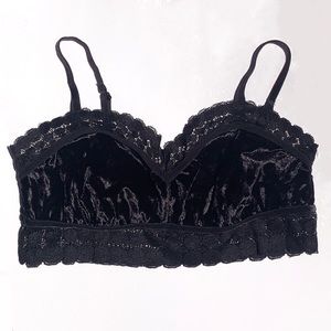 Aerie Black Velvet Bralette